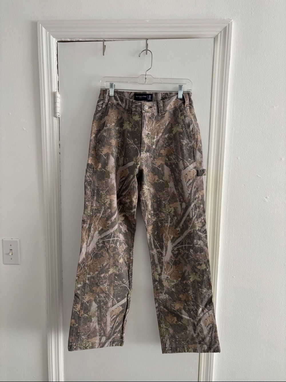 Abercrombie & Fitch Men's Baggy Camo Workwear Pants in Brown/Green